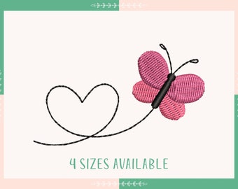 Mini Flying Butterfly Embroidery Design, Flying Heart Butterfly , Colorful Butterfly, Insect Machine Embroidery Design