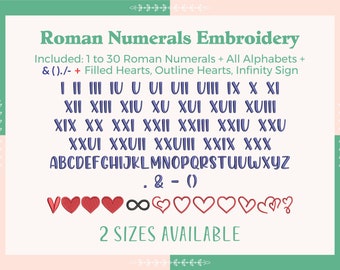 Roman Numerals Embroidery Design Font, Roman Numeric Embroidery Font, Instant Download, Roman Numeric, No Any BX file