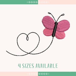 Mini Flying Butterfly Embroidery Design, Flying Heart Butterfly, Colorful Small Butterfly, Insect Machine Embroidery Design