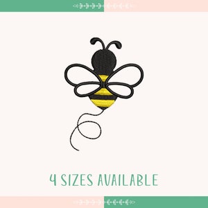 Mini Bee Flying Embroidery Design, Cute Bee Machine Embroidery Design, Small Honey Bee, Insect, Tiny Bee Embroidery Design