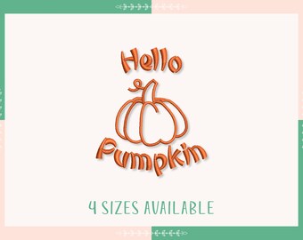Hello Pumpkin Halloween Embroidery Design, Hello Pumpkin Embroidery Design, Halloween Embroidery, Instant Download