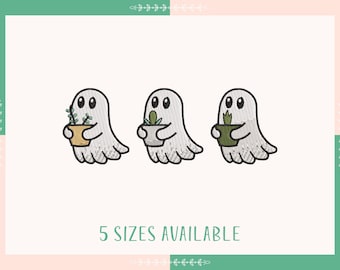 Gardener Ghosts Embroidery Design, Boo Machine Embroidery Design, Halloween Embroidery, Instant Download