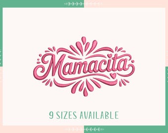 Boho Mamacita Embroidery Design, Latina Mom Embroidery File, Retro Floral Mama, Feminine Embroidery, Mom Life Embroidery