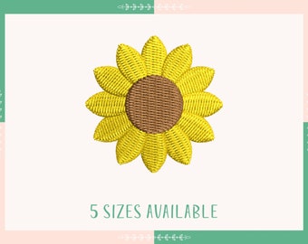 Mini Sun Flower Embroidery Design, Floral Embroidery, Cute Sun Flower, Instant Download, Mini Flower Embroidery Design