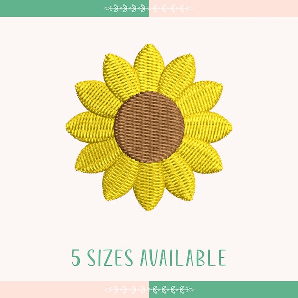 Mini Sun Flower Embroidery Design, Floral Embroidery, Cute Sun Flower, Instant Download, Mini Flower Embroidery Design