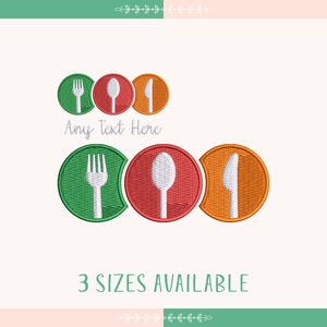 Kitchen Embroidery Design, Cooking Pattern, Knife, Spoon, Kitchen Embroidery Design, Instant Download