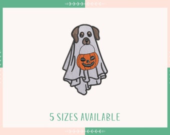ゴースト ドッグ ハロウィン 刺繍 デザイン、犬の刺繍デザイン、ハロウィン 刺繍パターン、犬のゴースト、即時ダウンロード