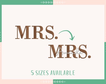 Mrs Embroidery Design, Wedding Gifts Machine Embroidery Design, Gift to her Embroidery Design