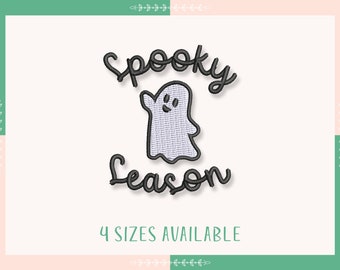 Spooky Season Ghost Embroidery Design File, Spooky Season Embroidery Design, Halloween Embroidery, Instant Download