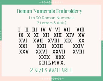 Roman Numerals Embroidery Design, Roman Numeric Embroidery Font, Instant Download, Roman Numbers, No Any BX file