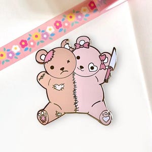 Conjoined Bears Enamel Pin