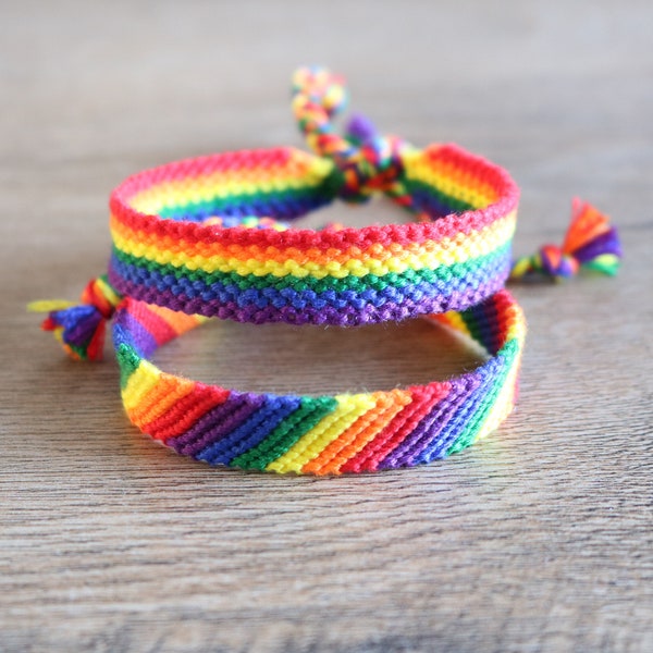 Bracelet arc-en-ciel LGBTQ Pride - Bracelets d'amitié - Bracelets en macramé