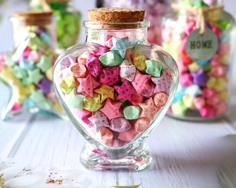 Custom Text Origami Lucky stars in Jar - 3d stars - Lucky stars, Fortune - Good Luck- Wishing Stars