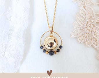 Bola de grossesse à personnaliser femme enceinte. Bijou sur mesure future maman. Cadeau maternité lithothérapie labradorite bien être bébé