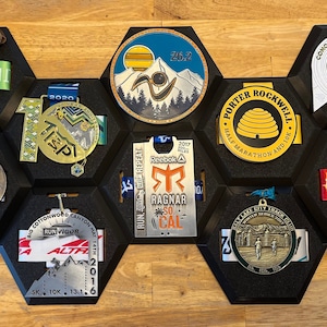 Race and Sport Medal Display - Hexagon (Modular) - Honeycomb