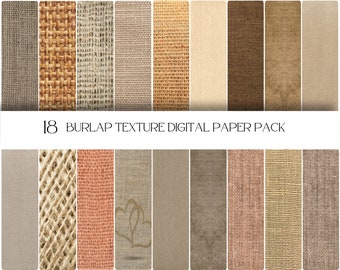 Burlap Texture Digital Paper Pack