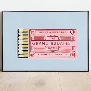 The Grand Budapest Hotel Poster, The Grand Budapest Hotel Film Poster, Wes Anderson, Home Decor, Wall Art, Gift Idea, Matchbox Print