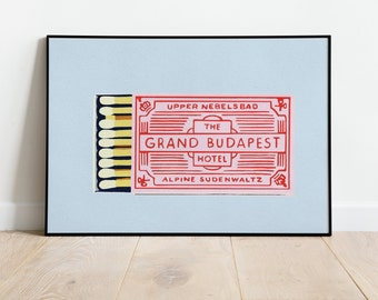 The Grand Budapest Hotel Poster, The Grand Budapest Hotel Film Poster, Wes Anderson, Home Decor, Wall Art, Gift Idea, Matchbox Print