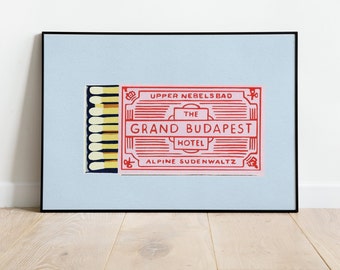 The Grand Budapest Hotel Poster, The Grand Budapest Hotel Film Poster, Wes Anderson, Home Decor, Wall Art, Gift Idea, Matchbox Print