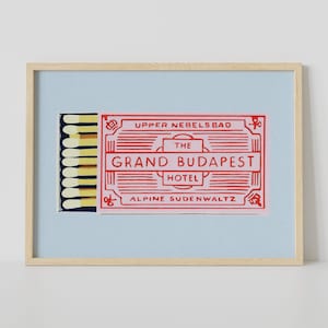 The Grand Budapest Hotel Poster, The Grand Budapest Hotel Film Poster, Wes Anderson, Home Decor, Wall Art, Gift Idea, Matchbox Print