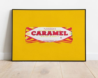 Tunnocks Wall Art, Wall Art Decor, Illustration Print, Scottish Food, Chocolate Lovers, Glasgow Print, Food Poster, Kitchen Prints, Vintage