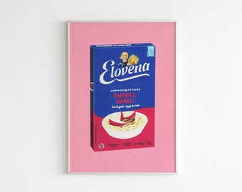 Elovena Print | Packaging Box | Food Poster | Bright Colours | Finland Wall Art