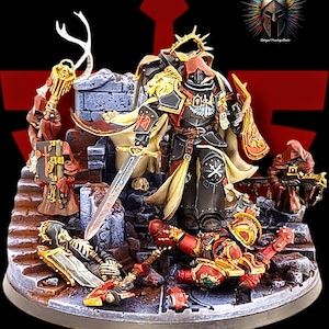Lion el Jonson diorama set in Wyrmwood against the World Eaters
