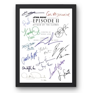 Star Wars Attack Of The Clones Inspired Poster Print Script Style Sci-Fi Movie Wall Art Minimalist Film Decor A4 Gift For Film Fans