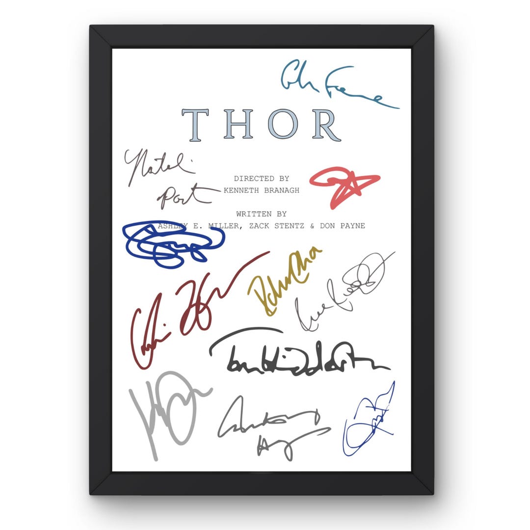 Thor Cursive Thor 2011 Inspired Poster Print Script Style Superhero Movie Wall Art ...