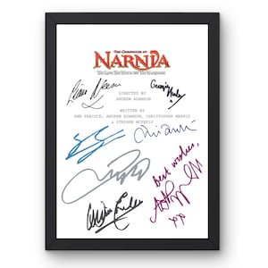 Narnia The Lion The Witch And The Wardrobe Inspired Poster Print Script Style Fantasy Movie Wall Art Minimalist Film Decor A4 Gift For Fans