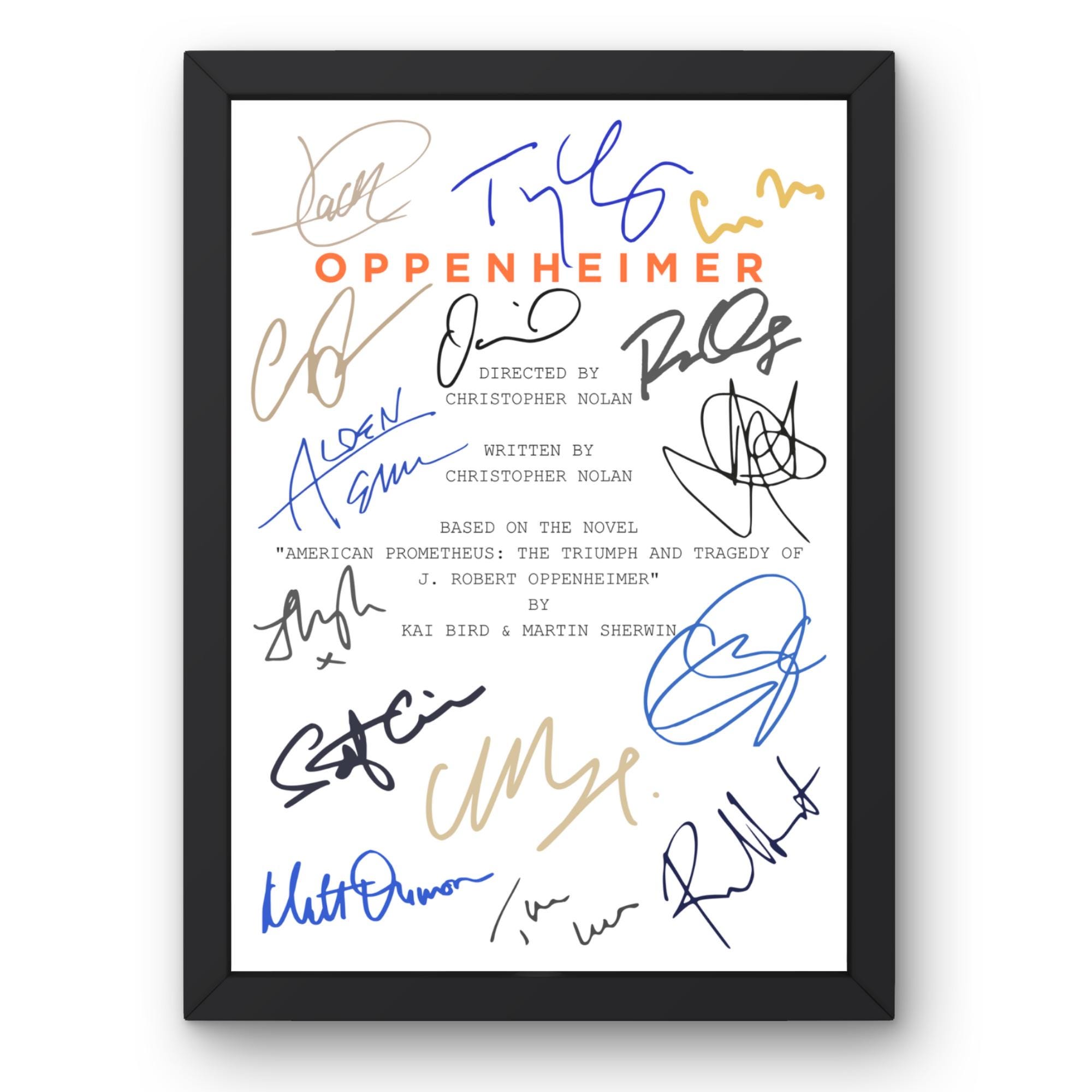 Oppenheimer Inspired Poster Print Script Style Historical Movie Wall ...