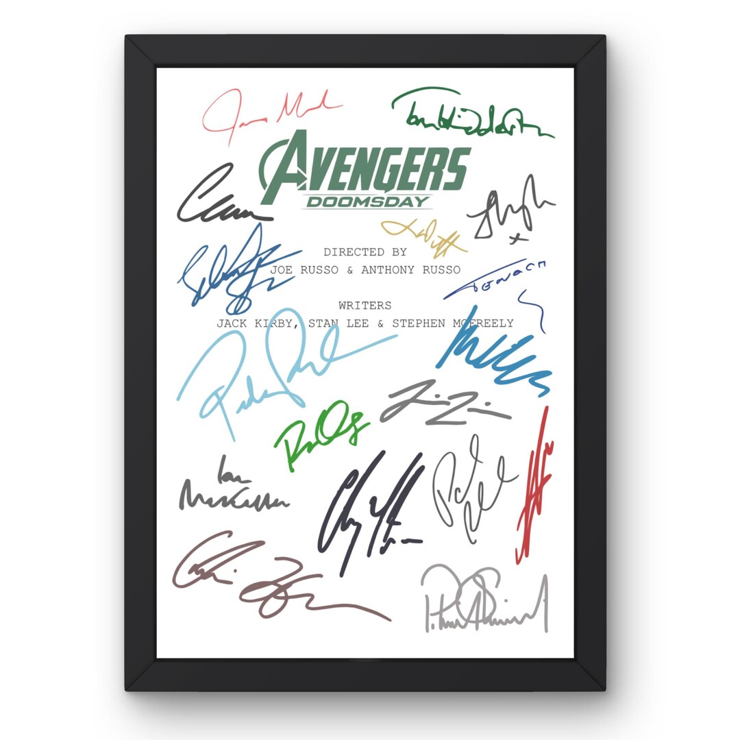 Script Doomsday Avengers Doomsday Inspired Poster Print Script Style Superhero Movie ...