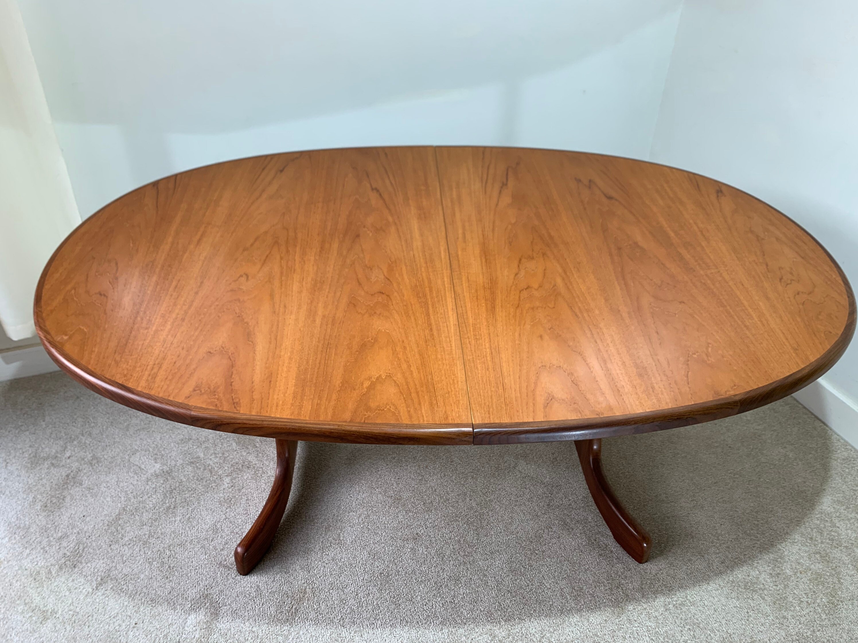 G Plan Oval Dining Table Extendable Teak Whale Tail Base Etsy UK