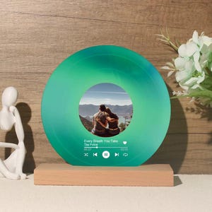Personalized Acrylic Song Plaque: Custom Photo Vinyl Record Gift