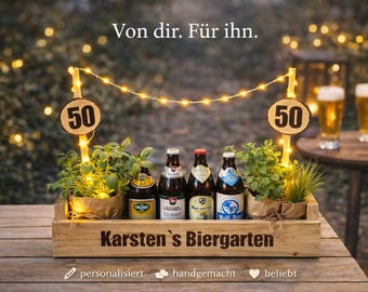 Biergarten personalisiert als Geschenk für Männer, Last Minute Geschenk, Expressherstellung möglich