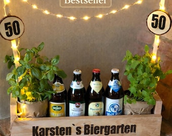 Biergarten personalisiert als Geschenk für Männer, Last Minute Geschenk, Express Herstellung möglich