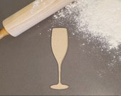 Champagne Glass Silhouette Fondant Cookie Cutter - Large Sizes Extra Durable
