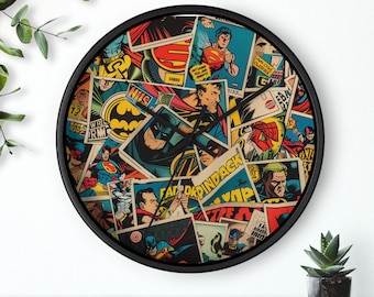 Vintage Comic-Wanduhr: Retro Superheld