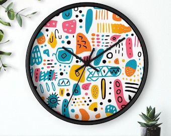 Reloj de pared abstracto colorido: reloj de arte moderno para decoración del hogar