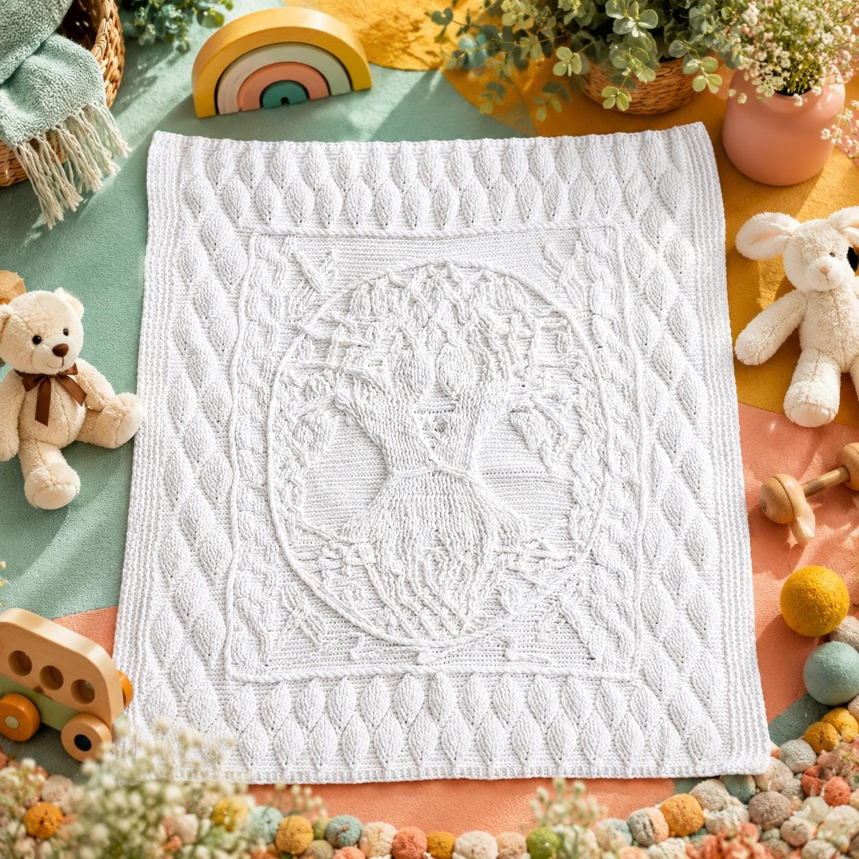 18 Tree of Life Crochet Patterns to Add Meaningful Handmade Style to Your Home and... 15 Tree of Life Crochet Baby Blanket Pattern: Cotton Nursery