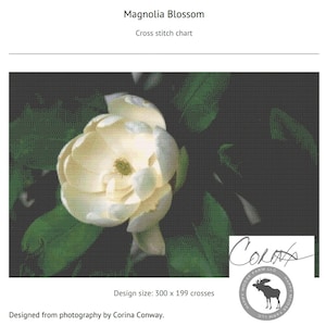 Magnolia Blossom cross-stitch pattern