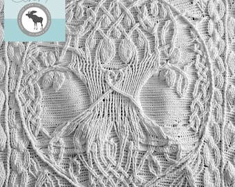 Tree of Life: Dreams & Promises, award-winning king-sized blanket crochet pdf pattern and video tutorials