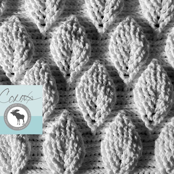 Exclusive Heirloom Crochet series -- Leaves: Times and Seasons, throw blanket crochet pattern