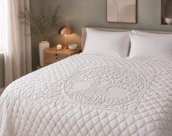 Tree of Life Crochet Blanket Pattern: King Size Cotton (PDF Pattern)