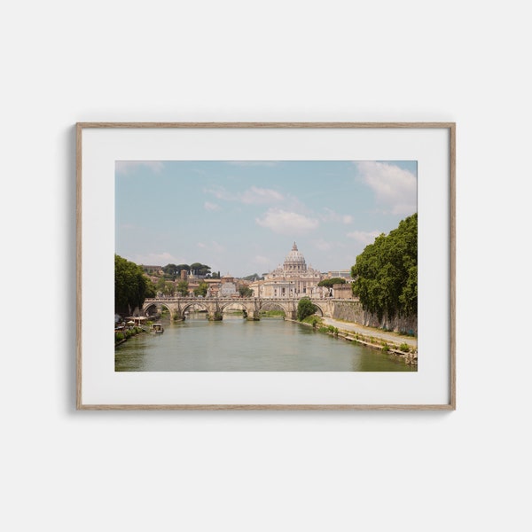 Rome Italy, Rome Skyline Print, Italy Print, Tiber River, Rome Poster, Home Decor, Travel Poster, Rome Photography