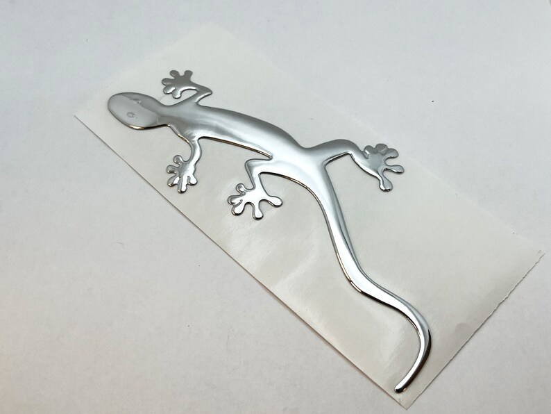 3D Lizard Gecko Car Sticker Soft PVC Chromed Badge Emblem Auto
