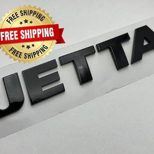 Jetta Black Car 3D Letters Emblem Logo Badge Stickers