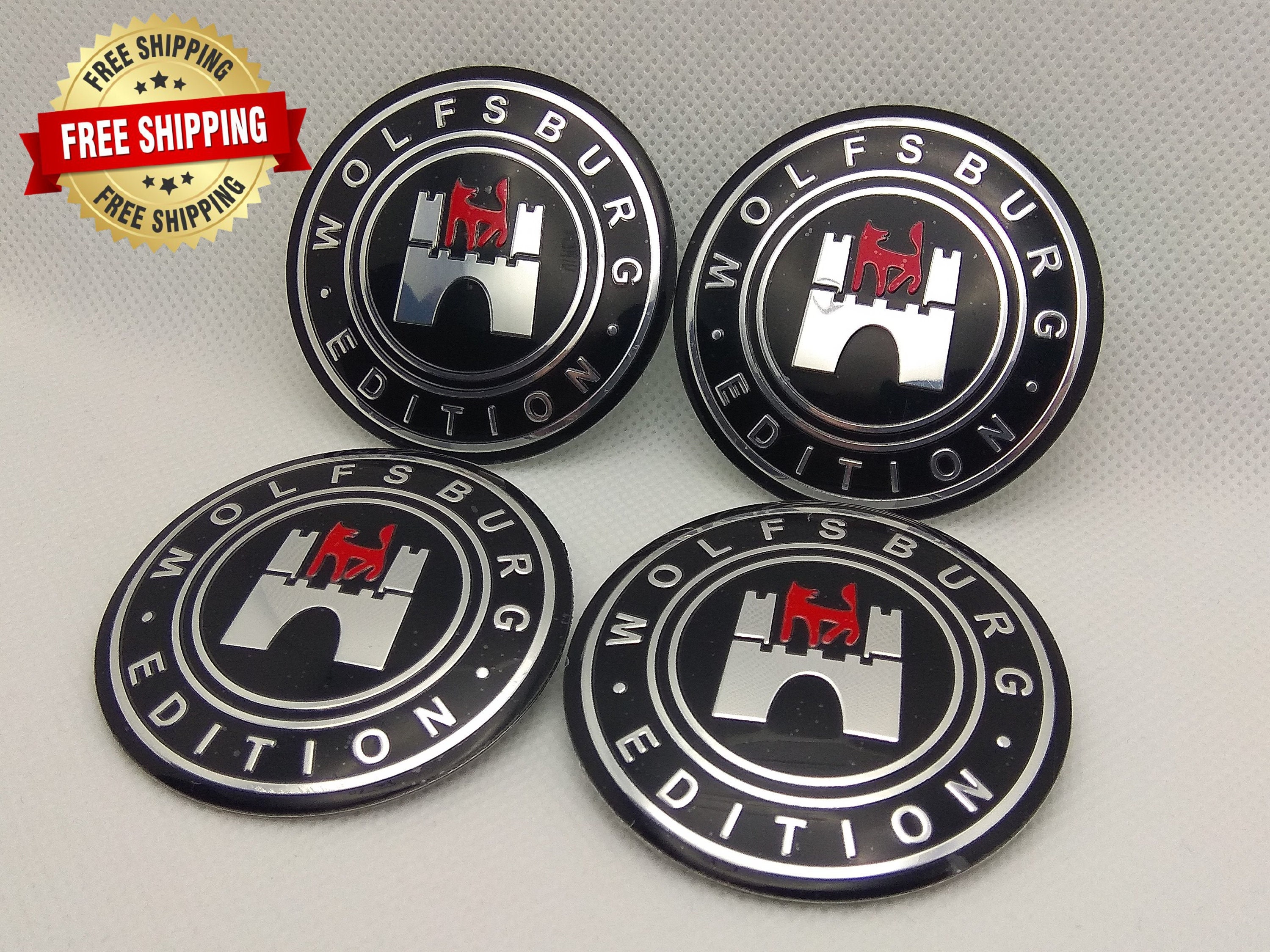 4pcs 56mm 60mm 65mm 68mm Wolfsburg Edition Logo Auto Emblem Rad Mitte  Nabenkappe Auto Rim Refit Badge Abdeckungen Aufkleber Zubehör