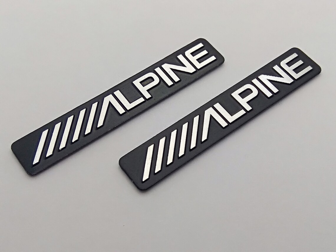 2 X Alpine Emblem Speaker Badge Decal Sticker Audio 3D Etsy