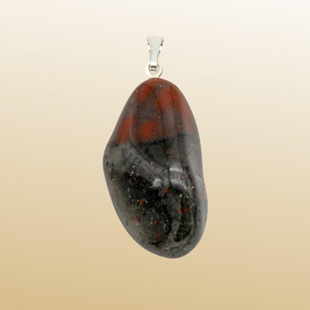 Pendentif En Jaspe Sanguin Naturel (44,5 Carats) Monté Sur Bélier En Argent 925 - Neuf Sans Emballage